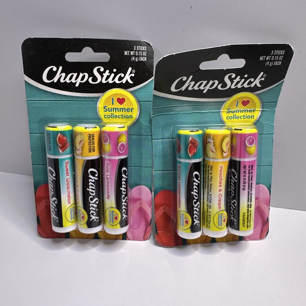 ChapStick Tropical Treats & I Love Summer Collection. 2 Packs of 3